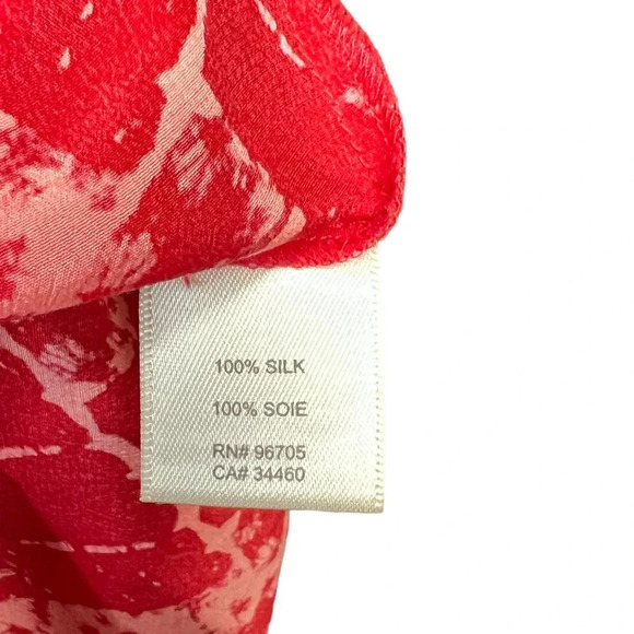 Rebecca Taylor Clementine Cami Dress Silk Red Printed Size 4 - Picture 9 of 10